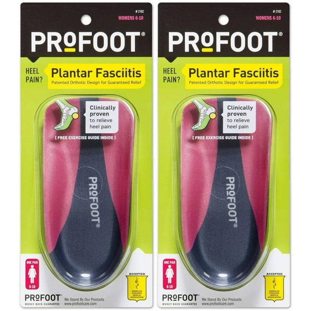 PROFOOT Plantar Fasciitis Orthotics, Women's 610, 2 Pairs