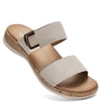 thumbnail image 3 of Littleplum Women's Arch Support Sandals Wide Leather Strap Casual Summer Beach Sandals for Women,Apricot,Size 7, 3 of 11