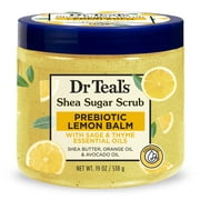 Dr Teal's Shea Sugar Body Scrub with Prebiotic Lemon Balm and Essential Oils, 19 oz