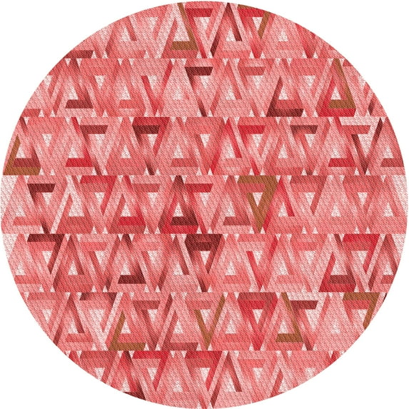 Ahgly Company Indoor Square Patterned Light Coral Pink Area Rugs, 3' Square