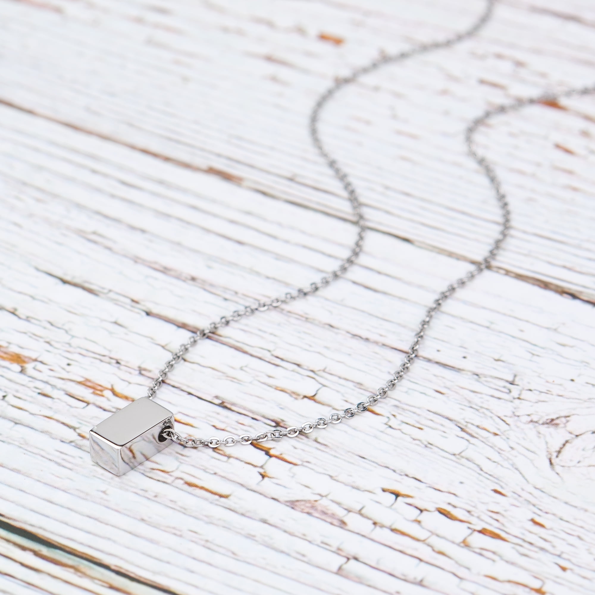 Anavia Best Friend Necklace, Friendship Jewelry, Best Friend Gifts, Gift for Friend, Birthday Gift, Christmas Gift for Her, Two Cube Necklaces with Wish Card -[Silver Charms]