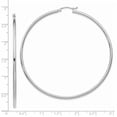 thumbnail image 4 of 14K White Gold Polished 2.5mm Lightweight Tube Hoop Earrings (65 X 2.5) Made In Peru t841l, 4 of 4