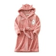 thumbnail image 1 of Sunnyoo Little Girls Bathrobe Hooded Warm Flannel Night-Robe Kids Soft Sleepwear Robe, 1 of 3