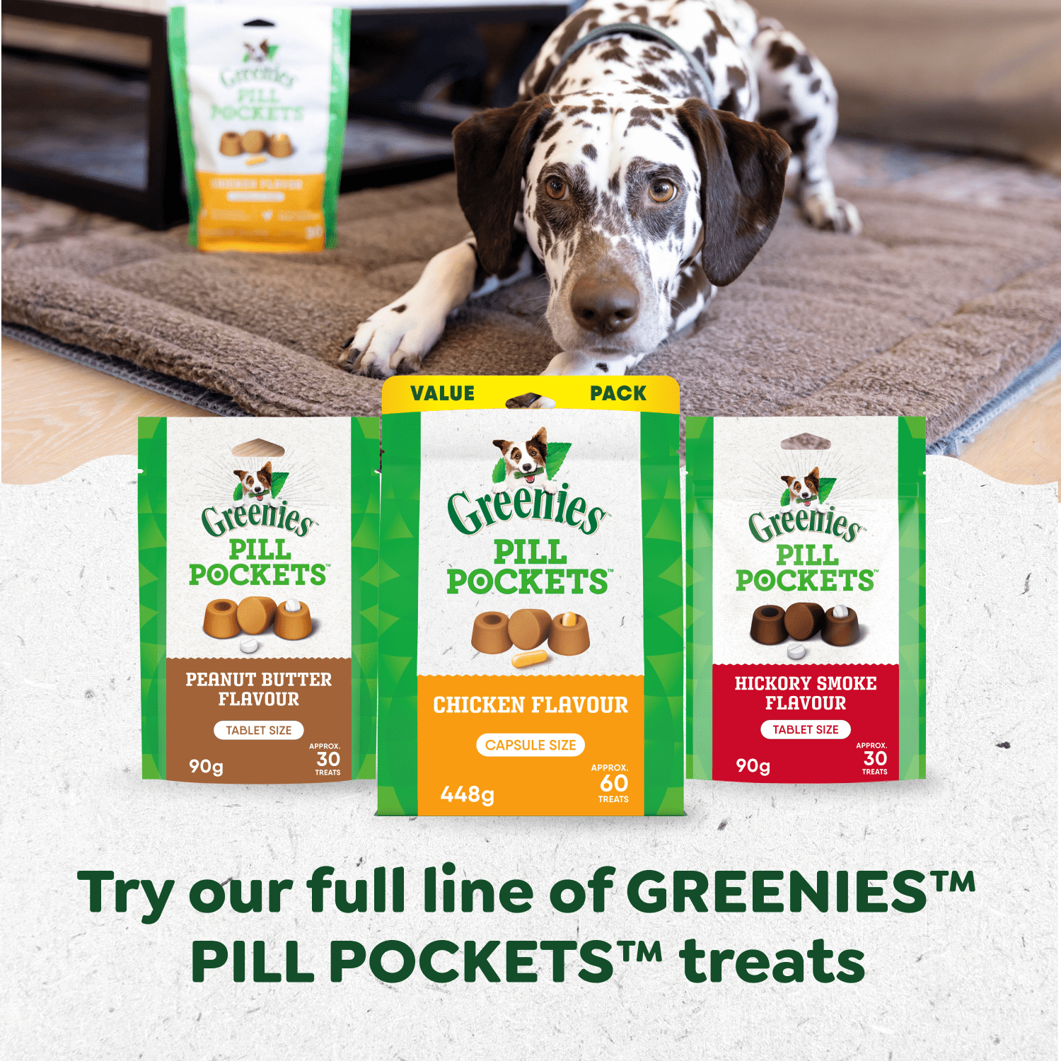 Greenies PILL POCKETS Dog Treats Tablet Size Adult Natural Soft Chicken Flavour