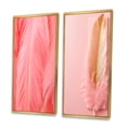 thumbnail image 3 of Designart "Pink Feather Elegance in Boho Glam" Feathers Framed Wall Art Set Of 2 - Modern Pink Frame Gallery Set For Office Decor, 3 of 6