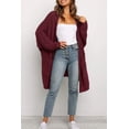 thumbnail image 6 of IFJIM Womens Knit Cardigan Long Batwing Sleeve Open Front Sweaters with Pockets Wine S, 6 of 9
