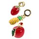 thumbnail image 4 of 3 colgantes de frutas: colgante de metal 3D de manzana, piña y avellanas, ideal para collares, pulseras, pendientes, joyas y llaveros., 4 of 6