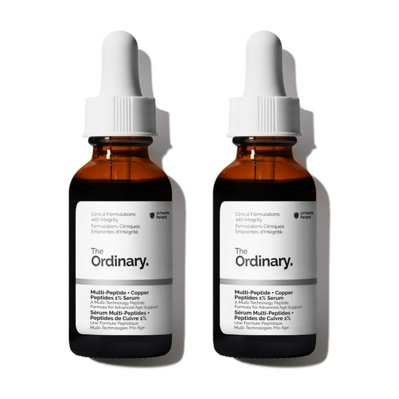 The Ordinary Multi-Peptide + Copper Peptides 1%, Anti-Aging Serum for Fine Lines and Skin Elasticity, 1 Fl Oz (Pack of 2)