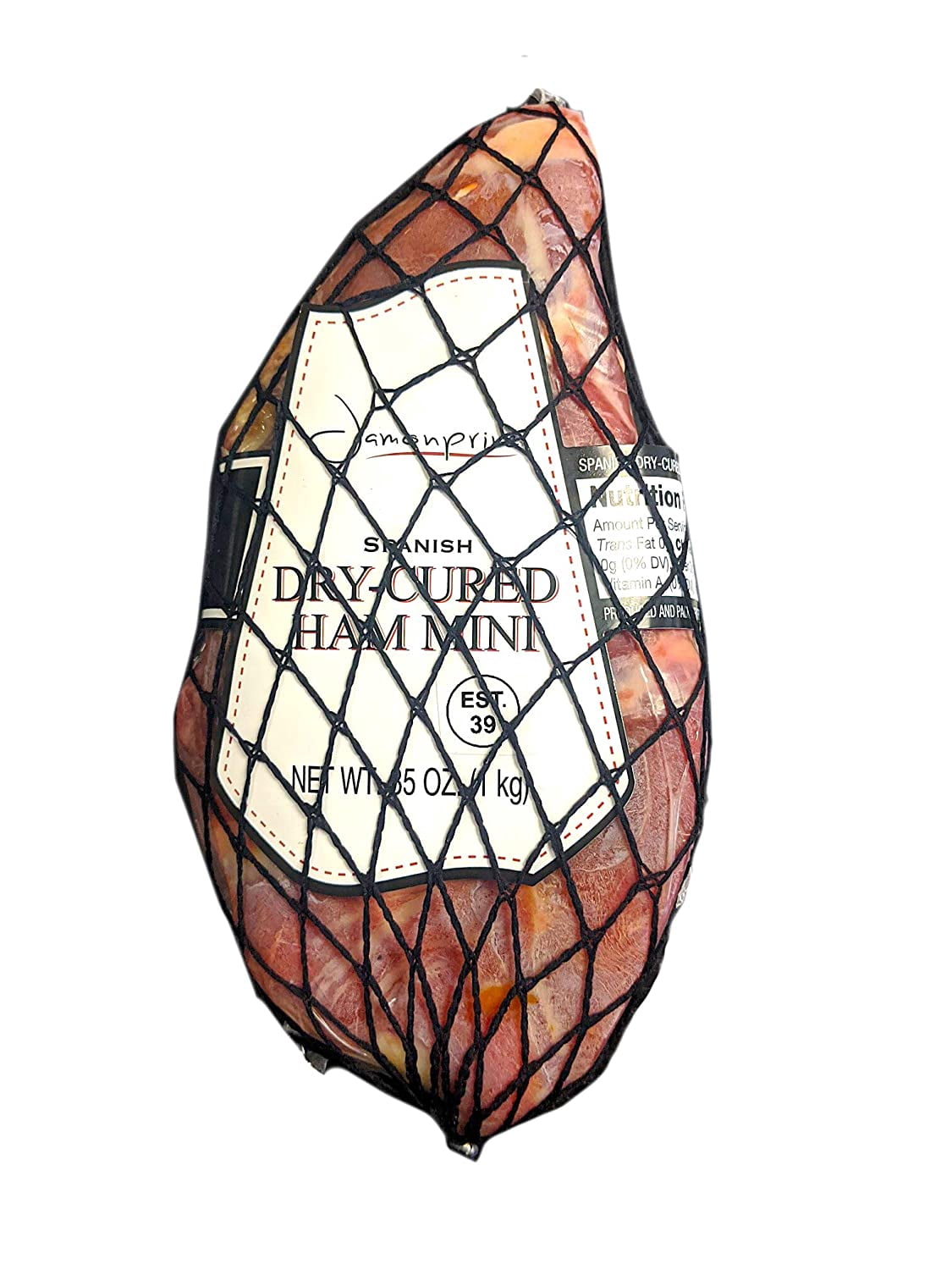 Jamonprive Spanish Serrano Ham Boneless+Ham Stand & Knife Serving Size 123g Protein per Serving 100g