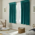 thumbnail image 2 of TOWN & COUNTRY LUXE Velour Solid Heavyweight Indoor Curtains, Light Filtering Opacity, Triple Pinch Pleat Top, Plush Velvet, 2-Pack Set, 27"x63", Teal, 2 of 11