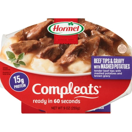 Hormel Compleats Beef Tips & Gravy with Mashed Potatoes 9 oz Container