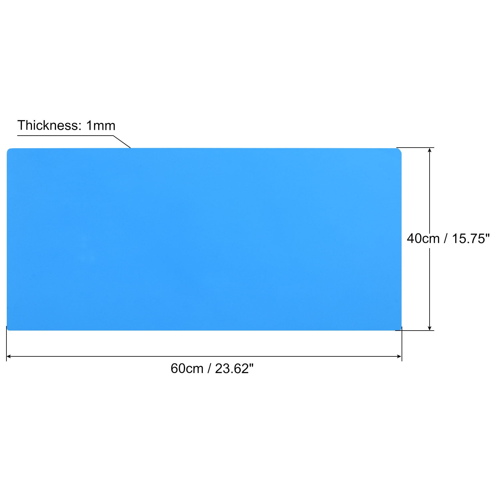 Unique Bargains Silicone Resin Casting Crafts Pad NonSlip Nonstick Sheets Protector Blue 24"x16"