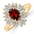 thumbnail image 2 of Gold Plated 925 Sterling Silver January Birthstone Garnet Gemstone Cluster Ring For Women, 2 of 2