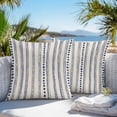 thumbnail image 4 of Navyblue Boho Outdoor Pillow Covers Pack of 2 Graffiti Geometric Vertical Stripes Dots Waterproof Throw Pillow Covers Decorative Cushion Cases for Patio Garden Tent Balcony Couch 16x16 inch, 4 of 8
