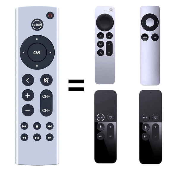 Universal Replacement Remote Control For Apple TV 4K/ Gen 1 2 3 4/ HD A1294 A1218/MA711 A1378/MC572 A1427/MD199 A1625/MGY52/MLNC2 A1842/MQD22/MP7P2 Without Voice Function