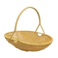 thumbnail image 2 of Cesta Tejida Picnic Cesta Almacenaje PP Estructura Iron Handle Diseño Ventilado Adecuada para Fiesta Al Aire Libre Recolección de Flores Baño L, 2 of 8