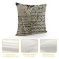 thumbnail image 4 of YINGXI  Decorative Ramie Square Throw Pillow Cover Cushion Case Vintage Khaki Background Words Pattern Toss Pillowcase (for Living Room, Sofa) 18x18in, 4 of 5
