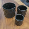thumbnail image 5 of Urban Trends Collection Dagen Diamond Embossed Ceramic Planter Pots, Decorative Pattern Design, Set of 3, White, 5 of 7