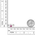 thumbnail image 3 of Gem Stone King 925 Sterling Silver Ring Round Pink Moissanite and Moissanite (0.88 Cttw) (Size 7), 3 of 4
