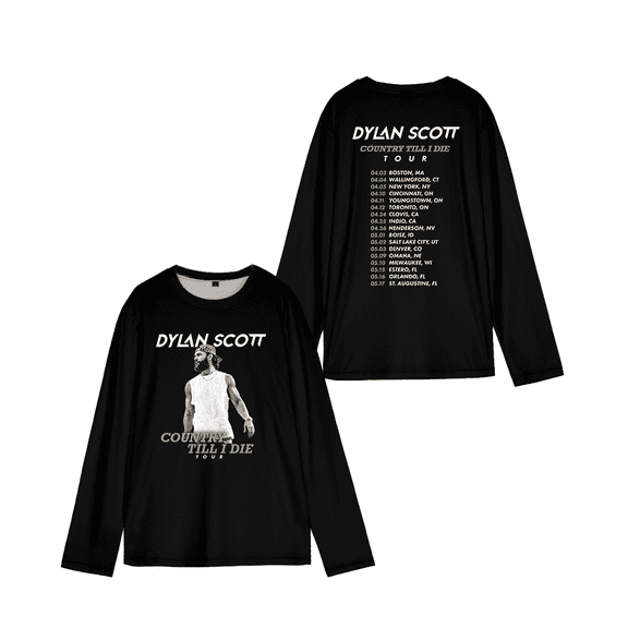 Dylan Scott Country Till I Die Tour Long Sleeve T-shirt Women Men Crewneck Tee Casual Streetwear Clothes