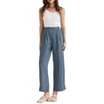 thumbnail image 2 of INSPIRE CHIC Women's Dressy Casual Wide Leg Business Work High Waist Suit Pants S Blue, 2 of 6