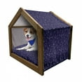 thumbnail image 1 of Astrology Pet House, Pattern Horoscope Signs and Constellations Cosmic Galactic Movement, Outdoor & Indoor Portable Dog Kennel with Pillow and Cover, 5 Sizes, Indigo Grey White, by Ambesonne, 1 of 5