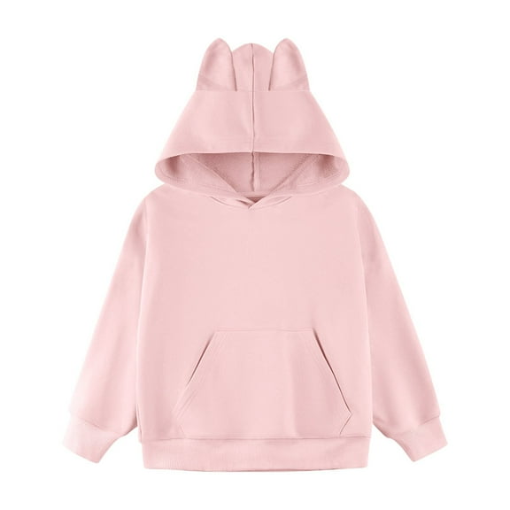 Mercatoo Cute Ear Hoodies for Teen Girls Plain Cotton Pullover Hoodie Sweatshirts Soft Lightweight Trendy Long Sleeve Tops
