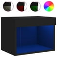 thumbnail image 2 of Bedside Cabinet with LED Lights Wall-mounted Black, 2 of 11