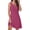 zl-hotpink, variant on LEEYNEER Eyelet Dresses for Women Summer Fashion V Neck Sleeveless Ruffle Dresses Solid Color Loose Fit Mini Dresses Casual Flowy Summer Dresses for Women 2024 Vacation
