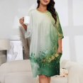 thumbnail image 2 of Abstract Watercolor Green Gold Sleepshirts For Sleeping Travels Loose Sleepdress Pajama Dress Soft Nightdress Sleepwear, 2 of 7