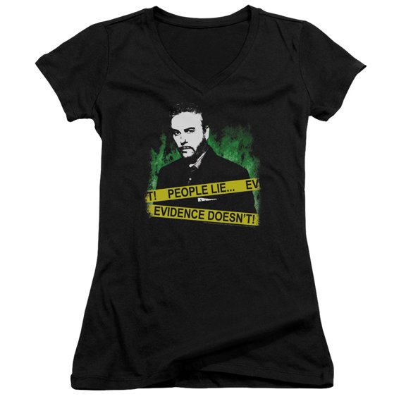 Csi People Lie Junior Women's V-Neck T-Shirt Black