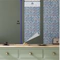 thumbnail image 6 of Ambesonne Japanese Peel & Stick Wallpaper for Home, Chevron Watercolor Art, 13"x36", Pale Blue Orange, 6 of 6