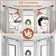 thumbnail image 2 of Barra de cortina de ventana de 1 pulgada de metal resistente para ventanas de 59 a 184 pulgadas, barra ajustable en forma de U con extremo decorativo,, 2 of 8