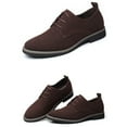 thumbnail image 6 of YLSDY Men's Derby Shoes Cap Toe Oxford Shoes Lace-Up Oxfords Suede Formal Shoes Business Party Shoes Brown 10, 6 of 6