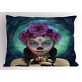 thumbnail image 1 of Horror Pillow Sham Scary Clown like Girls Showing her Hands with Gloves an Flowers in Her Head Print, Decorative Standard Size Printed Pillowcase, 26 X 20 Inches, Multicolor, by Ambesonne, 1 of 2