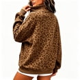 thumbnail image 4 of Zorvxlyn Mock Neck Leopard Oversized Sweatshirt for Women Turtleneck Long Sleeve Pullover Tops with Pocket Fall Winter Drop Shoulder Y2k Vintage Trendy Pull Over Womens Sweaters, 4 of 5