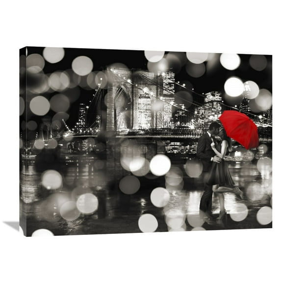 Global Gallery Dianne Loumer,'A Kiss in the Night (BW)' Stretched Canvas Artwork