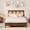 Walnut, variant on Boho Full Platform Bed Frame with Natural Rattan Woven Headboard – Storage Shelf & Underbed Storage – Silent Slats – Mid-Century Footboard – Full Size, Walnut