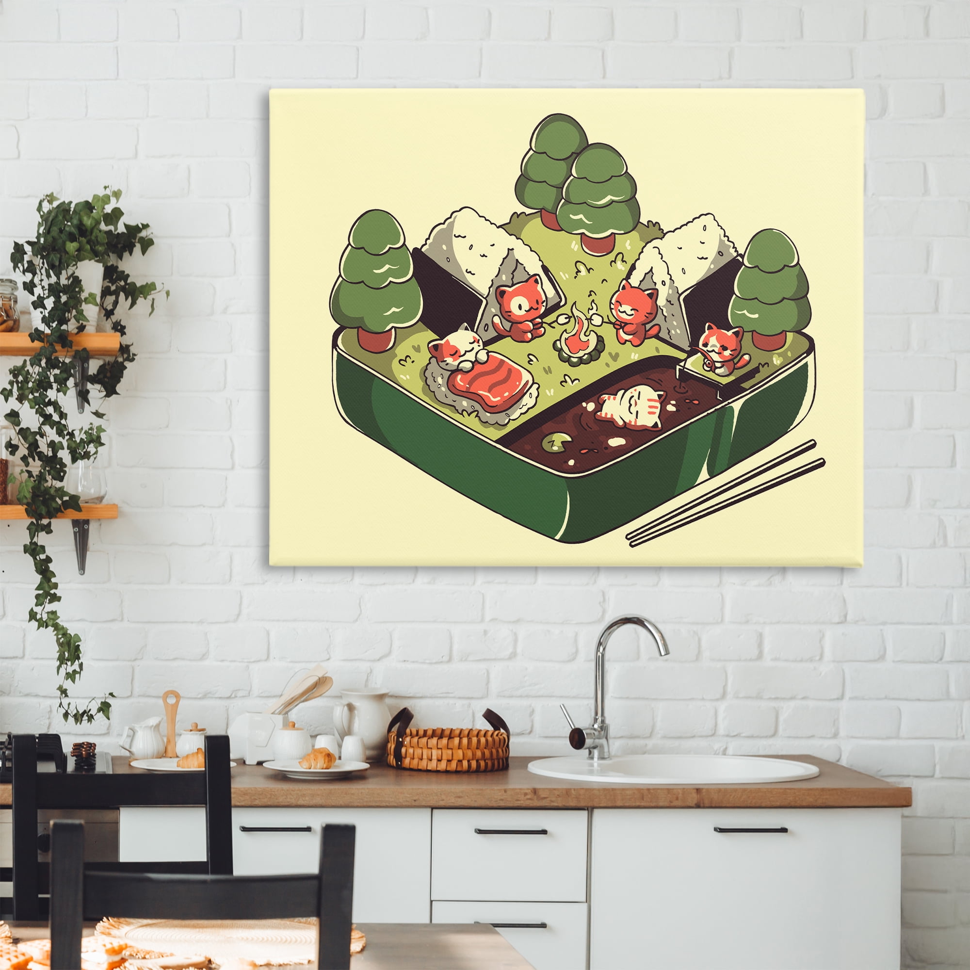 Stupell Industries Kawaii Sushi Camp Bento Canvas Wall Art, design by Tobe Fonseca