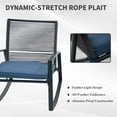thumbnail image 4 of Outdoor Patio Bistro Metal Rocking Conversation Set with Table, Weatherproof Rope & Steel, Removable Cushion Covers, Anti-Tip Rocking Chairs for Balcony Porch, 4 of 7