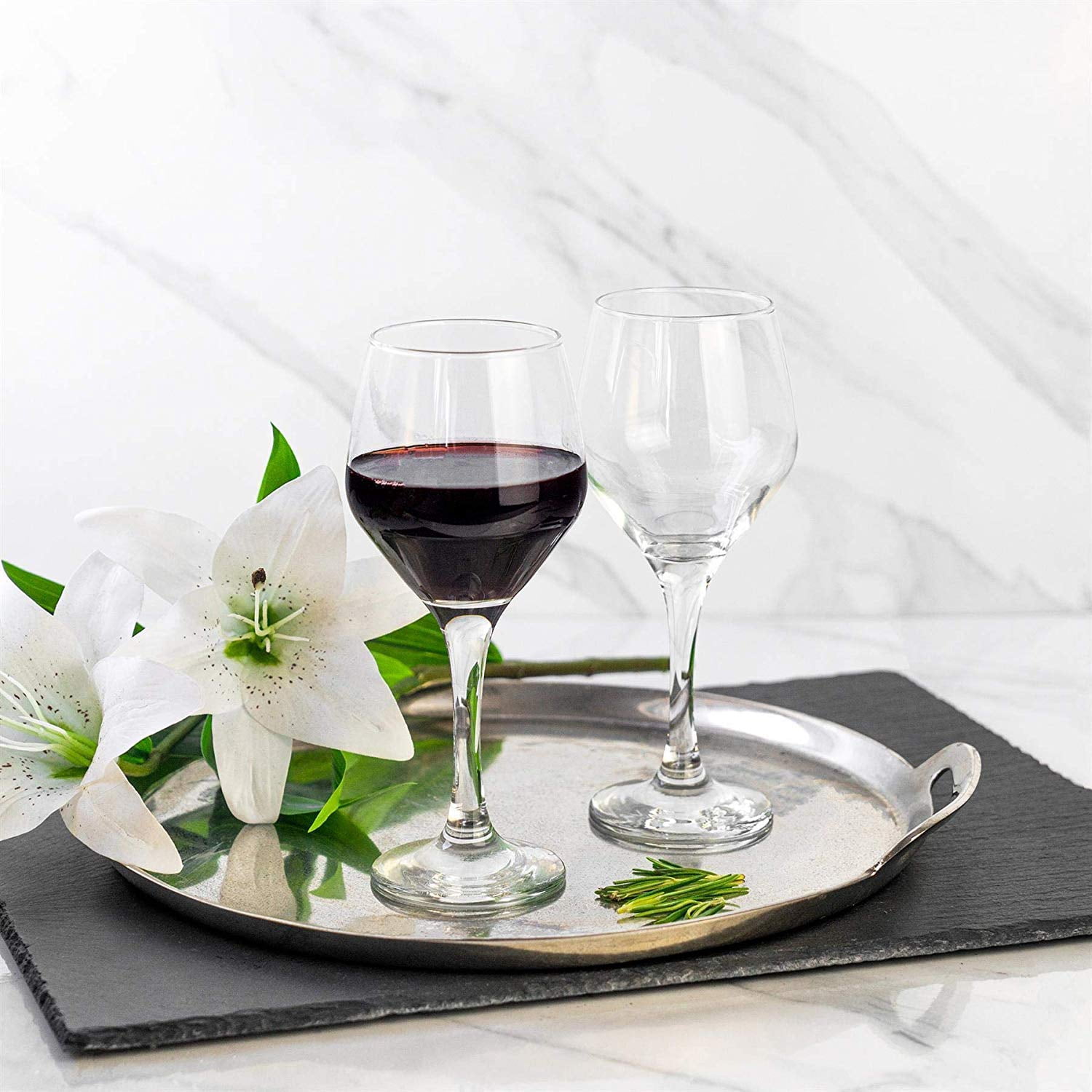 Vikko Small Wine Glasses, 8.75 Ounce | Perfect for Parties, Weddings, and Everyday – Thick and Durable Construction – Set of 12 Dishwasher Safe Wine Glasses