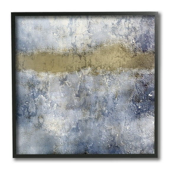 Stupell Industries Abstract Blue Beige Distressed Urban Texture Design Black Framed by Kim Allen