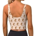 thumbnail image 3 of Fotbe Cute Squirrel Pattern Womens' Sports Bra Longline Wirefree Padded with Medium Support Sports Moisture-Wicking Workou Vest,Tank Top-, 3 of 9