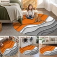 thumbnail image 6 of 7ft Washable Round Rug, Abstract Beach Non-Slip Circle Area Rug for Living Room Dining Room, Aesthetic Grey to Orange Gradient Indoor Floor Mat for Home Decor, 6 of 9