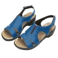 thumbnail image 2 of BinBiL Light Comfortable Beach Shoes Summer Fish Mouth Female Wedge Heel Slip-On Casual Sandals Women Blue 9(42), 2 of 9