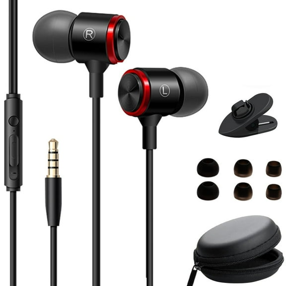 WILLED Wired Headphones with Microphone, Noise Cancelling In-Ear Earphones, Powerful Heavy Bass High Definition, Earbuds for iOS Android Smartphones Laptops MP3 Gaming Walkman and All 3.5mm Jack