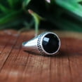 thumbnail image 5 of Black Onyx Signet Ring, 925 Sterling Silver Ring, Greek Key Ring, Handmade Jewelry, Boho Jewelry, Men's Ring, Statement Ring, Gift For Her, 5 of 6