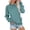 Blue, variant on CAIVO Womens Long Sleeve Pocket Pullover Crewneck Sweatshirt Drop Shoulder Casual Tops Lightweight Solid Color Vacation Fall Streetwear
