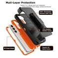 thumbnail image 2 of Tiflook for Samsung Galaxy S23 FE 5G 2023 with [Built-in Screen Protector] Holster Locking Belt Clip [Military Grade 12FT Drop Tested] Full Body Carrying Kickstand Cover - Orange, 2 of 6