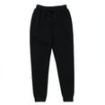 thumbnail image 2 of Huankd Mens Fleece Lined Sweatpants Warm Winter Athletic Jogger Pants with Pockets Drawstring Outdoor Trousers Black 3XL, 2 of 4